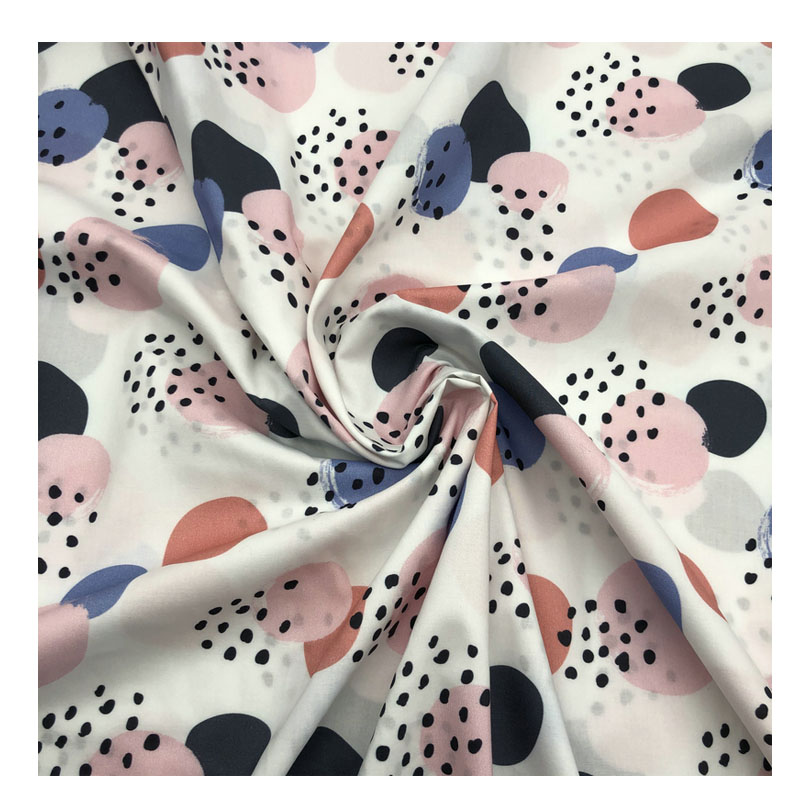 Low MOQ 57/58'' width 100% custom cotton fabric flower digital printed organic cotton fabric