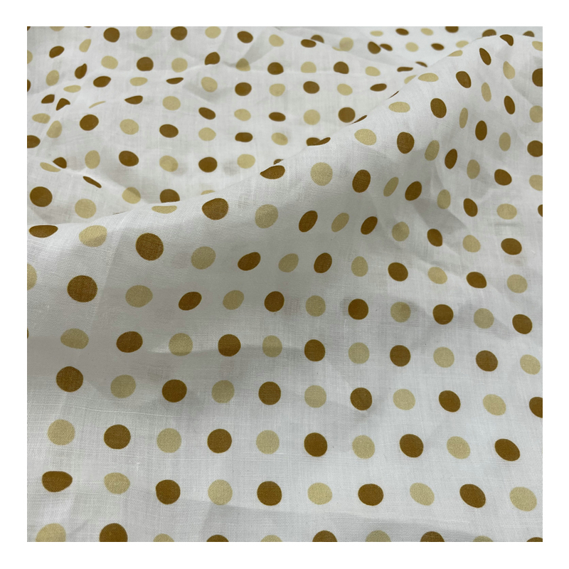 wholesale 36S 100% ramie 84GSM dots design summer shirt dress fabric customization